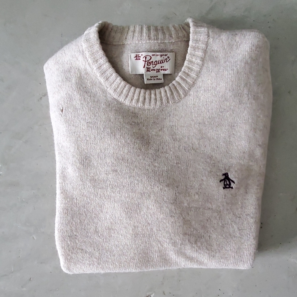 Original Penguin Cream Crewneck Sweater